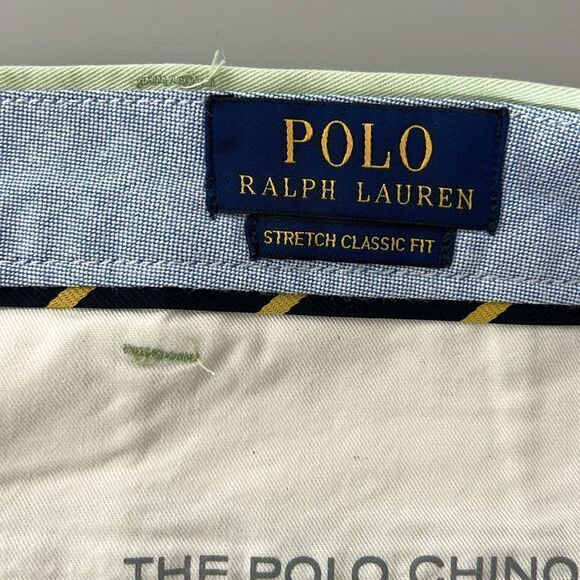 Polo Ralph Lauren Stretch Classic Fit Chino Shorts 9” Light Green Blue Pony 52 - Picture 3 of 7